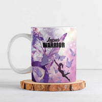 Personalized Polynesian Lupus Awareness Ceramic Mug Butterfly Hologram Lupus Warrior