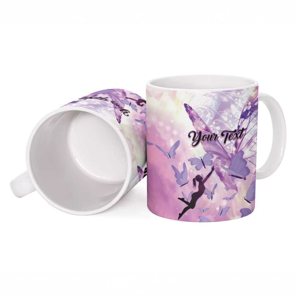 Personalized Polynesian Lupus Awareness Ceramic Mug Butterfly Hologram Lupus Warrior