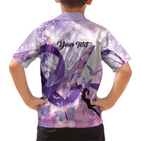 Personalized Polynesian Lupus Awareness Family Matching Off Shoulder Maxi Dress and Hawaiian Shirt Butterfly Hologram Lupus Warrior LT01 - Polynesian Pride