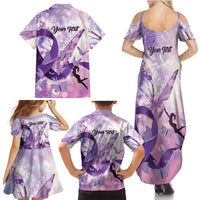 Personalized Polynesian Lupus Awareness Family Matching Summer Maxi Dress and Hawaiian Shirt Butterfly Hologram Lupus Warrior LT01 - Polynesian Pride