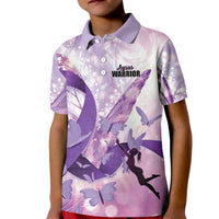 Personalized Polynesian Lupus Awareness Kid Polo Shirt Butterfly Hologram Lupus Warrior