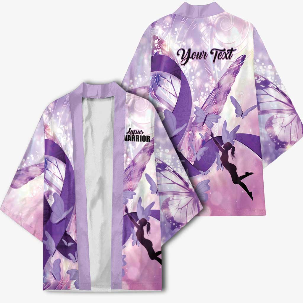 Personalized Polynesian Lupus Awareness Kimono Butterfly Hologram Lupus Warrior