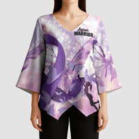 Personalized Polynesian Lupus Awareness Kimono Sleeve Blouse Butterfly Hologram Lupus Warrior