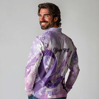 Personalized Polynesian Lupus Awareness Long Sleeve Polo Shirt Butterfly Hologram Lupus Warrior