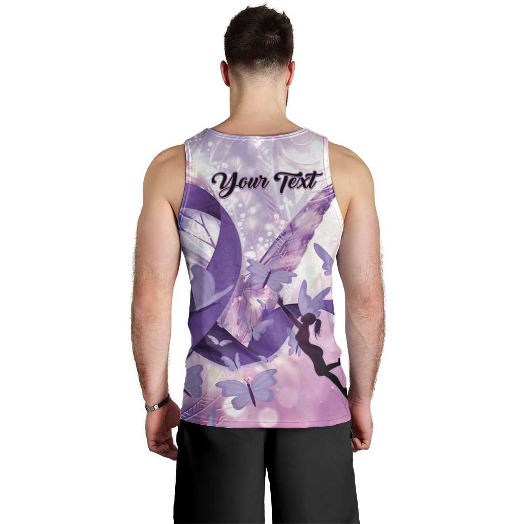 Personalized Polynesian Lupus Awareness Men Tank Top Butterfly Hologram Lupus Warrior