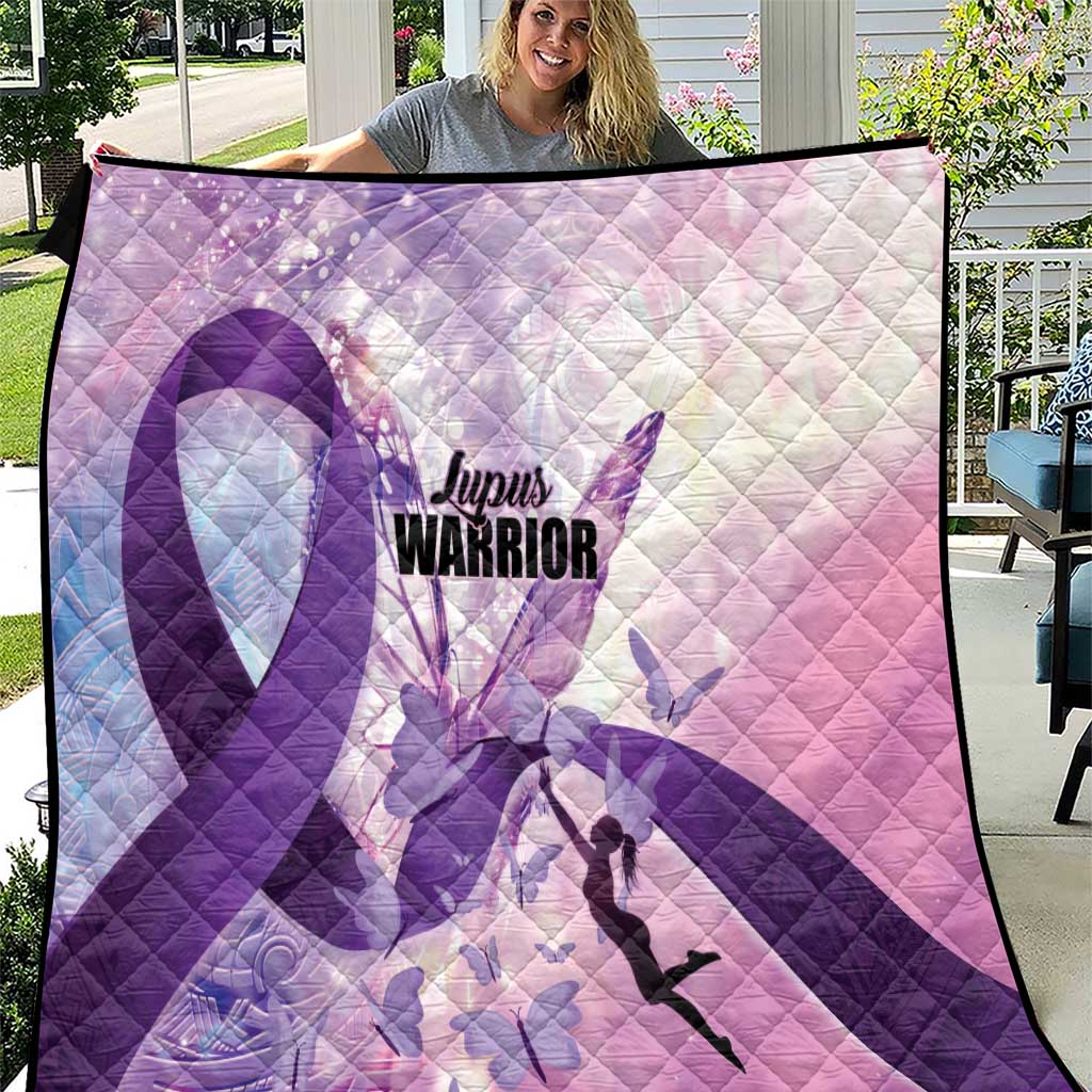 Polynesian Lupus Awareness Quilt Butterfly Hologram Lupus Warrior