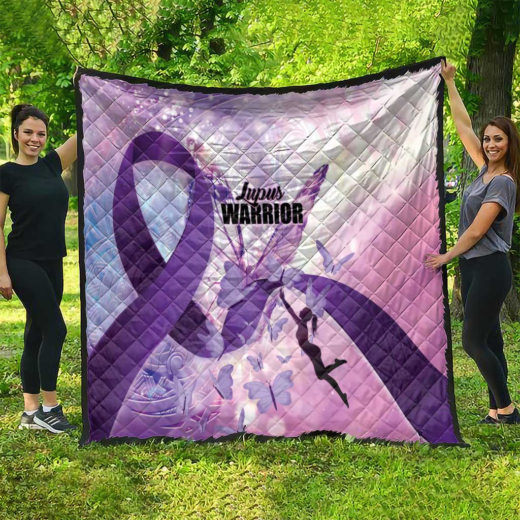 Polynesian Lupus Awareness Quilt Butterfly Hologram Lupus Warrior