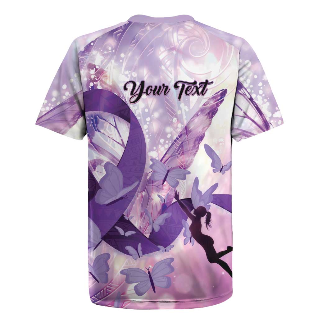 Personalized Polynesian Lupus Awareness Rugby Jersey Butterfly Hologram Lupus Warrior