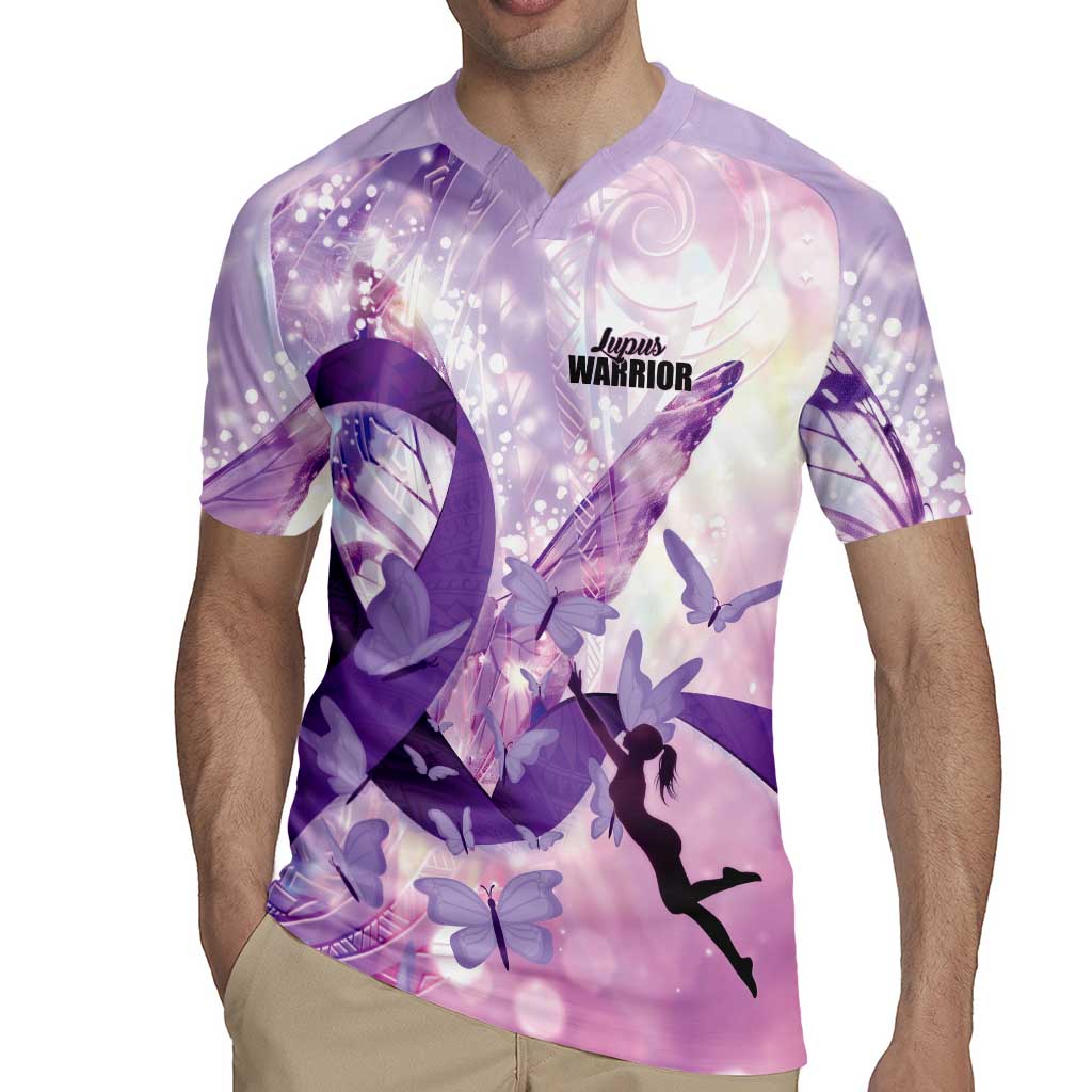 Personalized Polynesian Lupus Awareness Rugby Jersey Butterfly Hologram Lupus Warrior