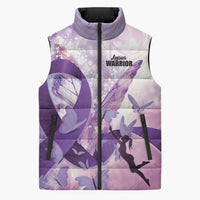 Personalized Polynesian Lupus Awareness Sleeveless Puffer Jacket Butterfly Hologram Lupus Warrior