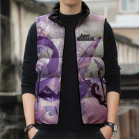 Personalized Polynesian Lupus Awareness Sleeveless Puffer Jacket Butterfly Hologram Lupus Warrior