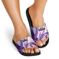 Polynesian Lupus Awareness Slide Sandals Butterfly Hologram Lupus Warrior