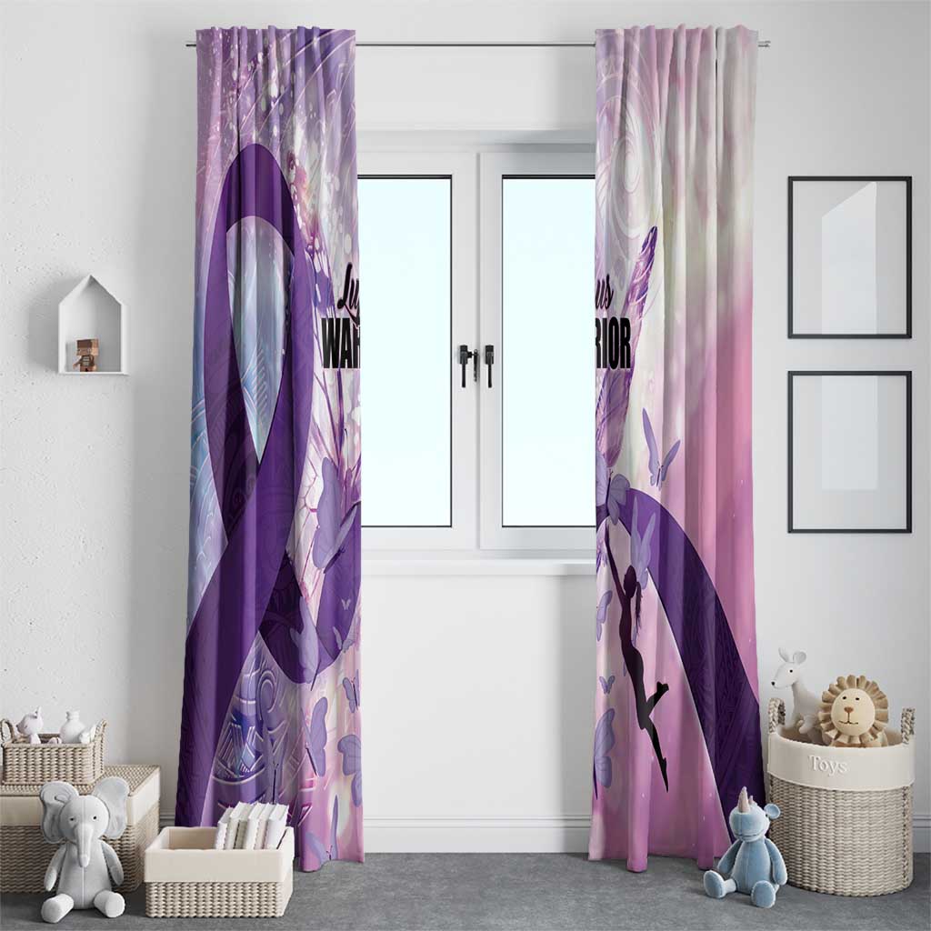Polynesian Lupus Awareness Window Curtain Butterfly Hologram Lupus Warrior