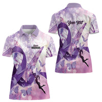Personalized Polynesian Lupus Awareness Women Polo Shirt Butterfly Hologram Lupus Warrior