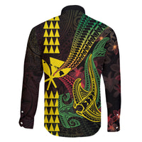 Hawaii Kakau Hammerhead Shark Family Matching Mermaid Dress and Hawaiian Shirt Neon Plumeria Pattern