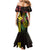Hawaii Kakau Hammerhead Shark Family Matching Mermaid Dress and Hawaiian Shirt Neon Plumeria Pattern