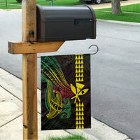 Hawaii Kakau Hammerhead Shark Garden Flag Neon Plumeria Pattern