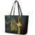 Hawaii Kakau Hammerhead Shark Leather Tote Bag Neon Plumeria Pattern