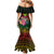 Hawaii Kanaka Maoli Flag Day Family Matching Mermaid Dress and Hawaiian Shirt Tropical Flowers