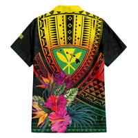 Hawaii Kanaka Maoli Flag Day Family Matching Tank Maxi Dress and Hawaiian Shirt Tropical Flowers
