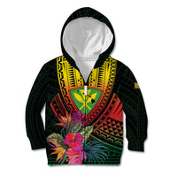 Hawaii Kanaka Maoli Flag Day Kid Hoodie Tropical Flowers