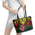 Hawaii Kanaka Maoli Flag Day Leather Tote Bag Tropical Flowers