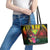 Hawaii Kanaka Maoli Flag Day Leather Tote Bag Tropical Flowers