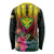 Hawaii Kanaka Maoli Flag Day Long Sleeve Shirt Tropical Flowers
