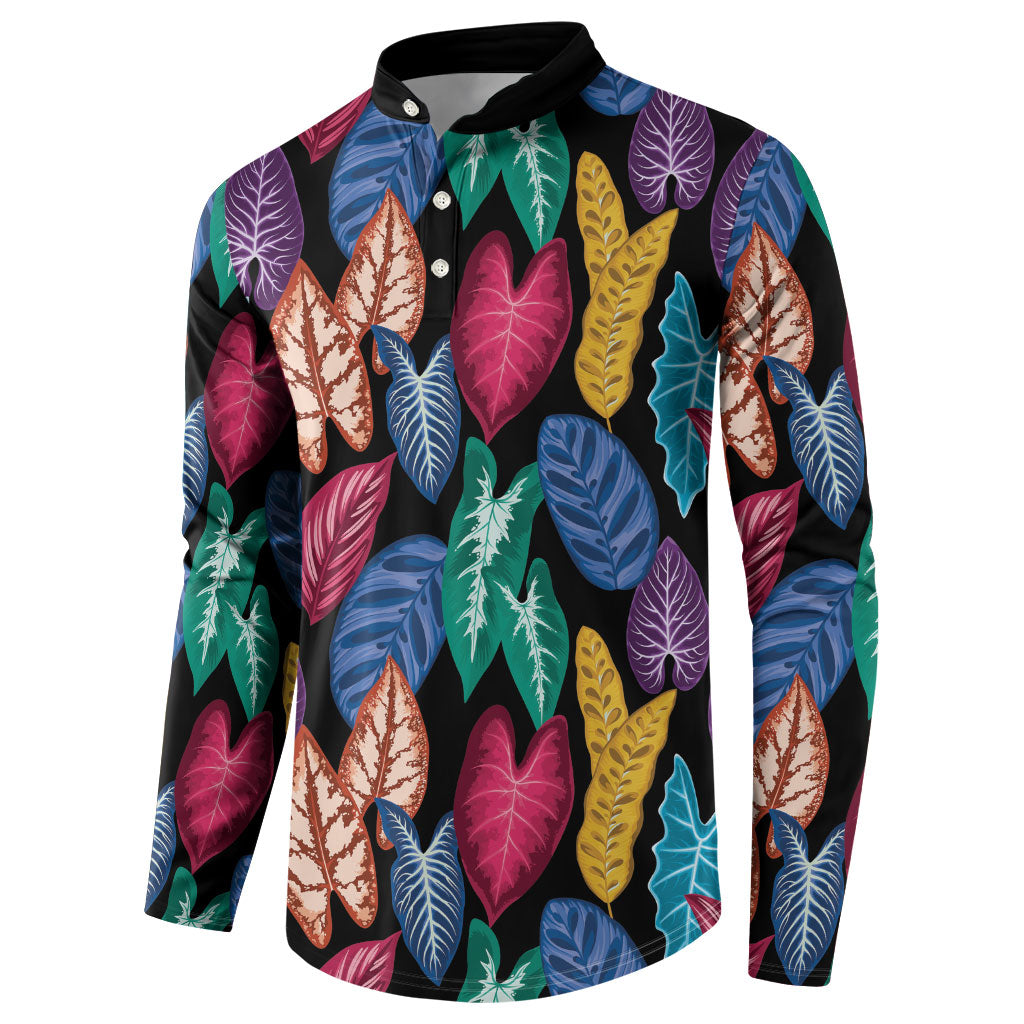 Hawaii Colorful Tropical Leaves Button Sweatshirt LT01 - Polynesian Pride