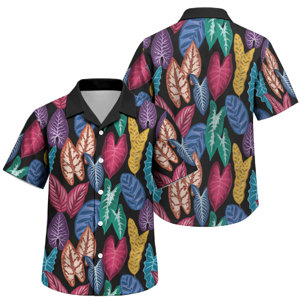 Hawaii Colorful Tropical Leaves Family Matching Off Shoulder Maxi Dress and Hawaiian Shirt LT01 Son's Shirt Black - Polynesian Pride