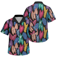 Hawaii Colorful Tropical Leaves Family Matching Tank Maxi Dress and Hawaiian Shirt LT01 Son's Shirt Black - Polynesian Pride