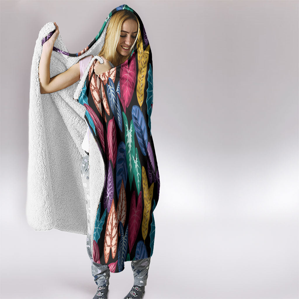 Hawaii Colorful Tropical Leaves Hooded Blanket LT01 - Polynesian Pride