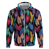 Hawaii Colorful Tropical Leaves Hoodie LT01 Zip Hoodie Black - Polynesian Pride