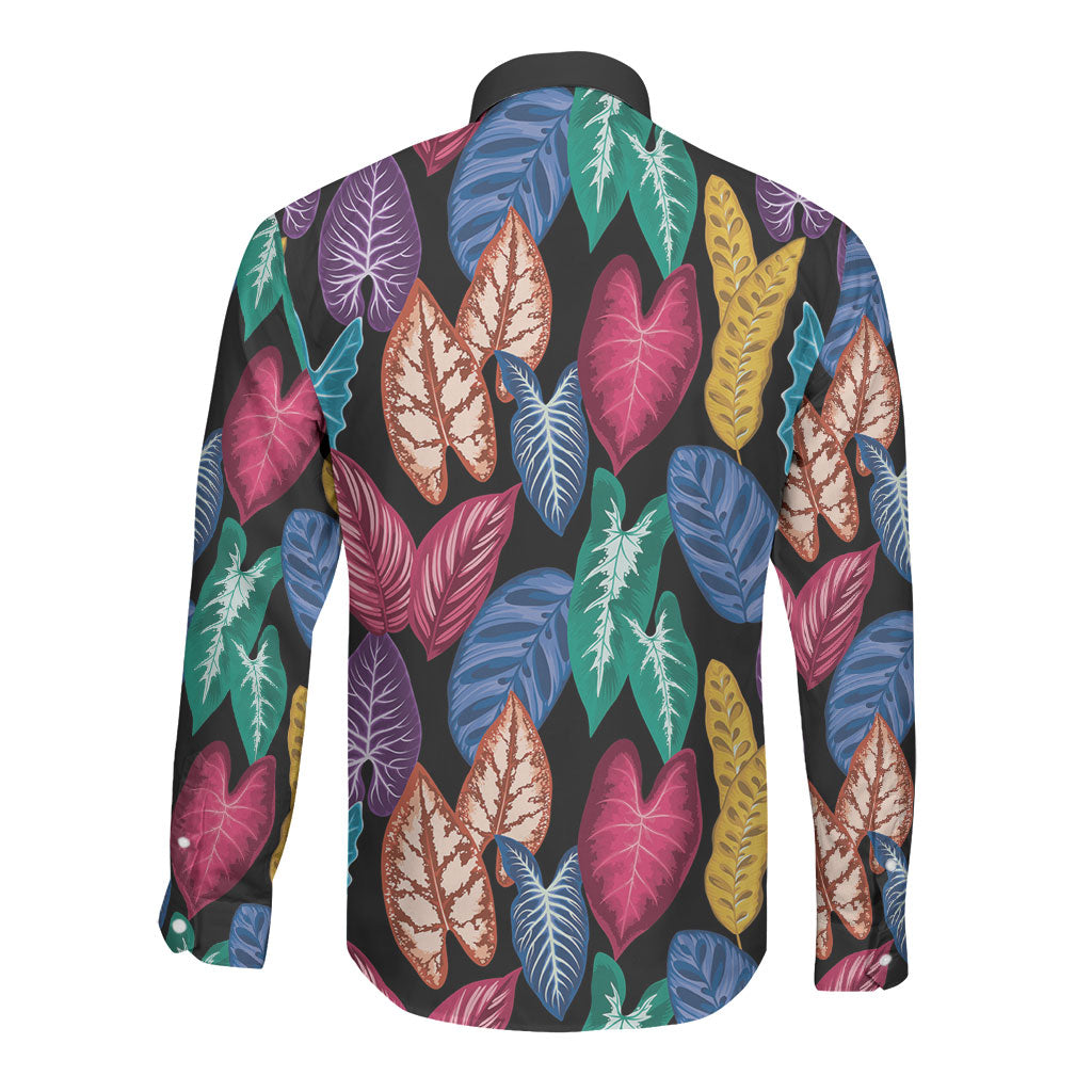 Hawaii Colorful Tropical Leaves Long Sleeve Button Shirt LT01 - Polynesian Pride