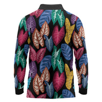Hawaii Colorful Tropical Leaves Long Sleeve Polo Shirt LT01 - Polynesian Pride