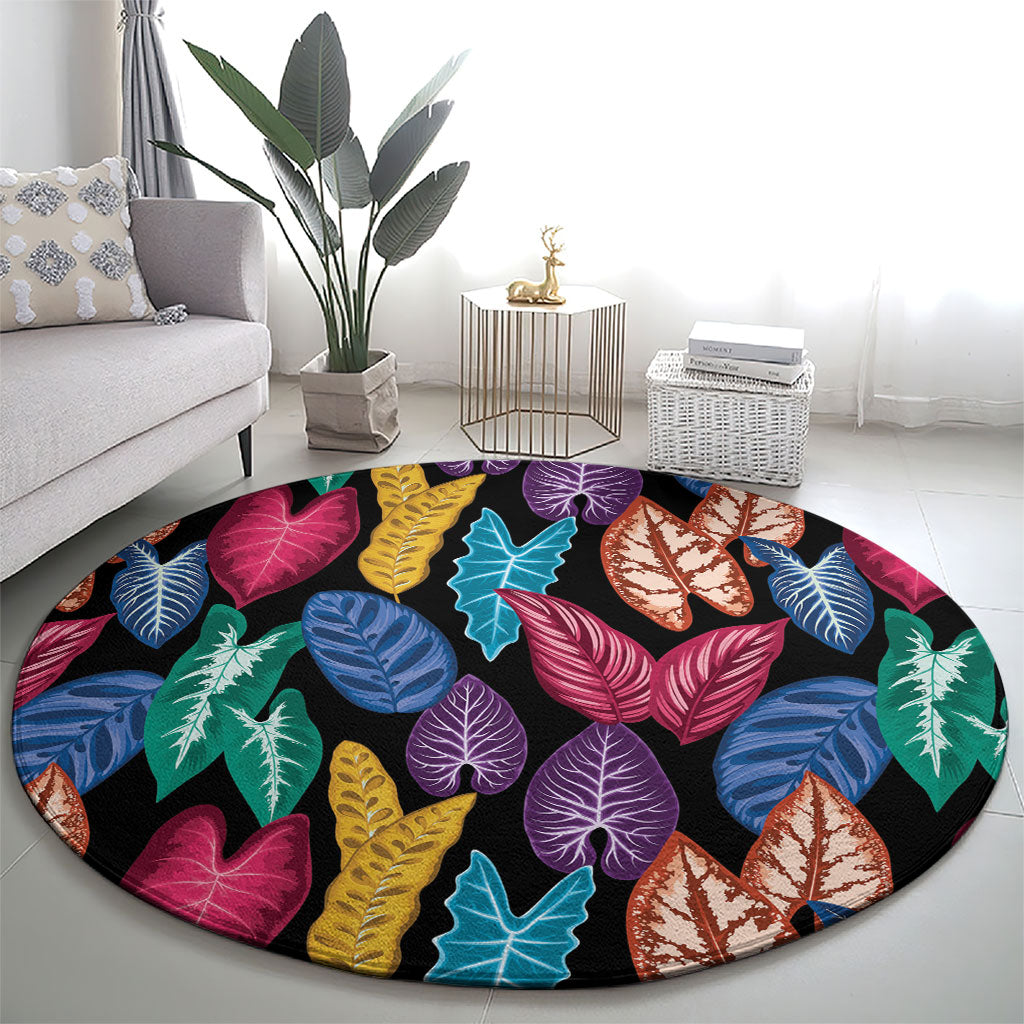 Hawaii Colorful Tropical Leaves Round Carpet LT01 - Polynesian Pride
