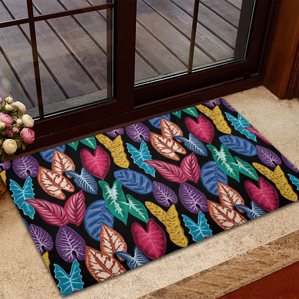 Hawaii Colorful Tropical Leaves Rubber Doormat LT01 - Polynesian Pride