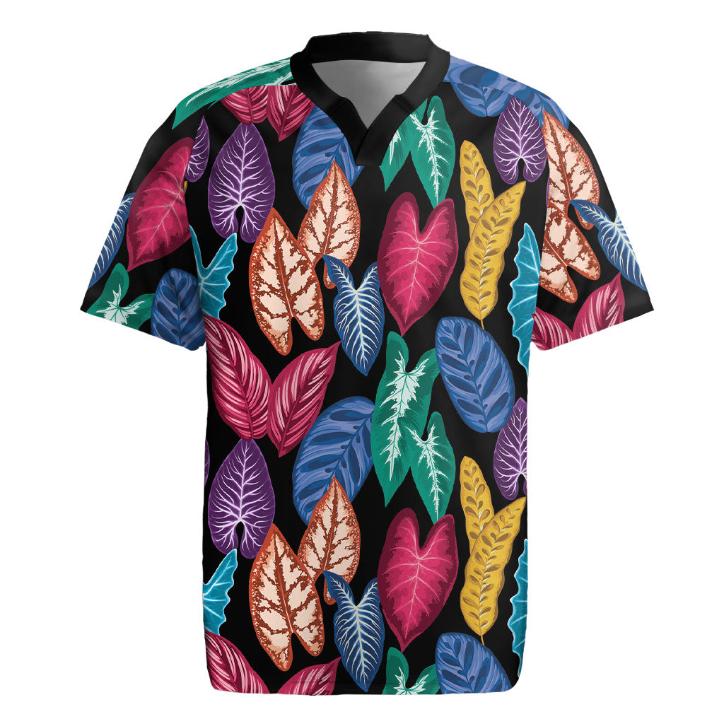 Hawaii Colorful Tropical Leaves Rugby Jersey