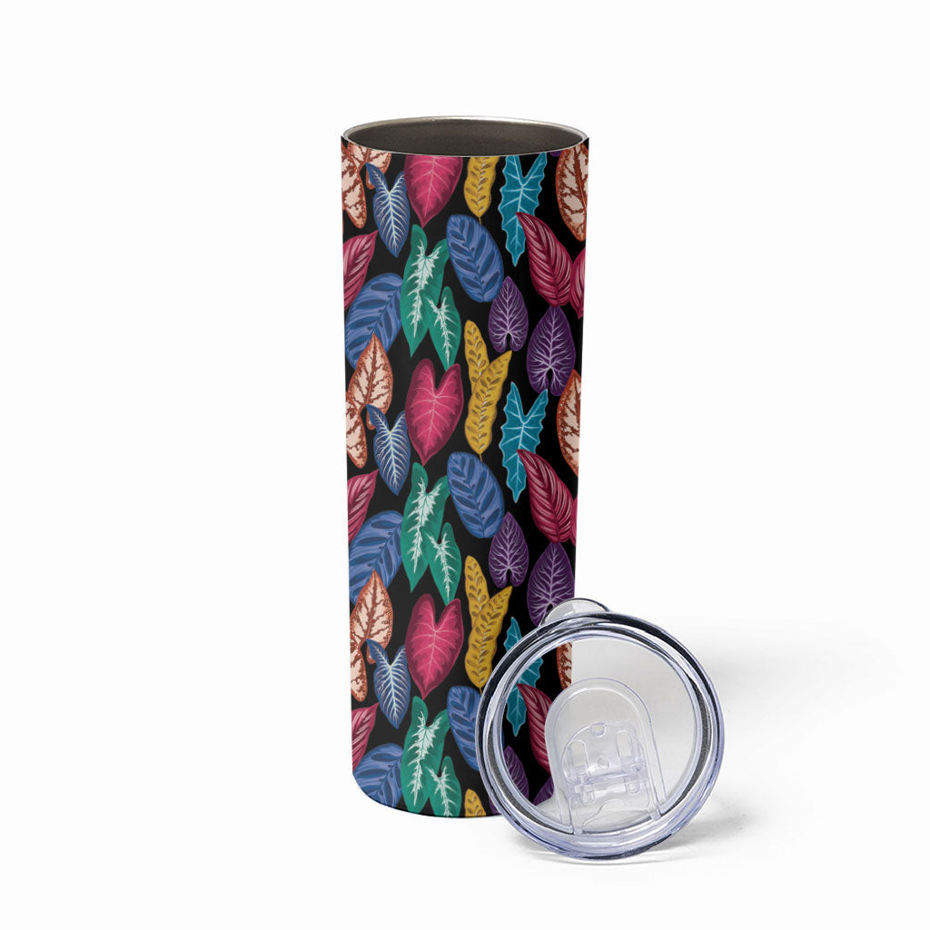 Hawaii Colorful Tropical Leaves Skinny Tumbler LT01 - Polynesian Pride
