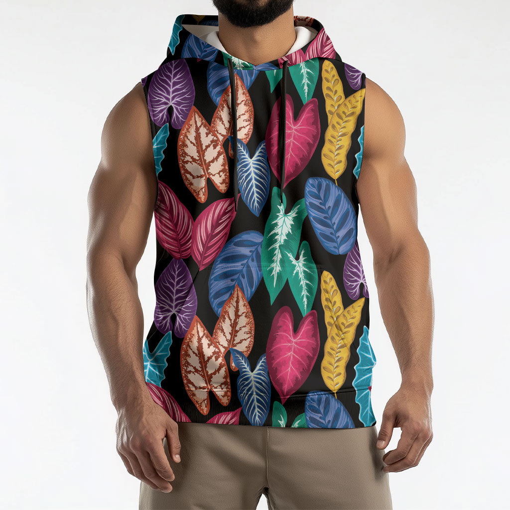 Hawaii Colorful Tropical Leaves Sleeveless Hoodie LT01 - Polynesian Pride