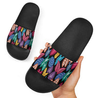 Hawaii Colorful Tropical Leaves Slide Sandals LT01 - Polynesian Pride