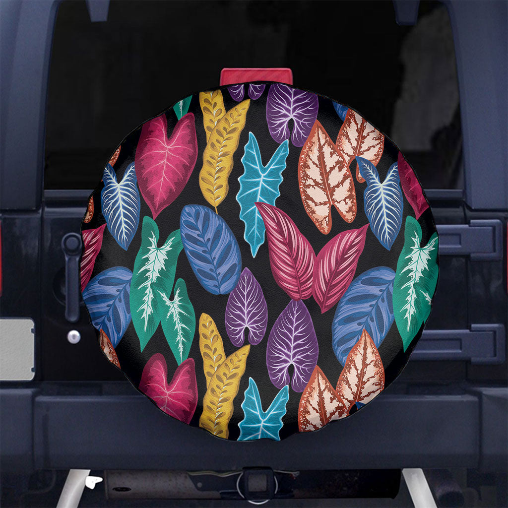 Hawaii Colorful Tropical Leaves Spare Tire Cover