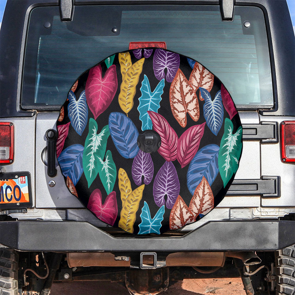 Hawaii Colorful Tropical Leaves Spare Tire Cover