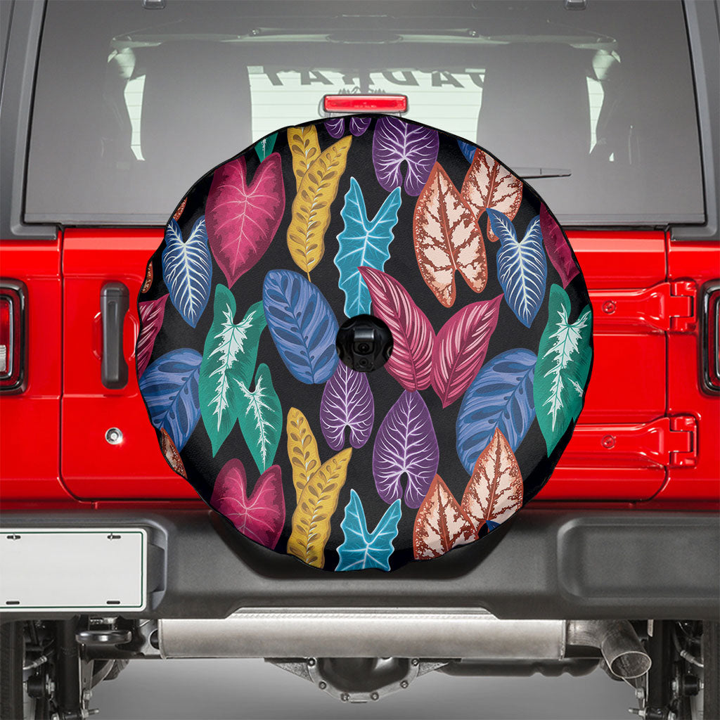 Hawaii Colorful Tropical Leaves Spare Tire Cover
