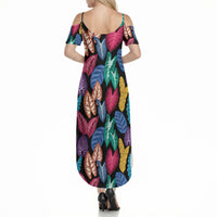 Hawaii Colorful Tropical Leaves Summer Maxi Dress LT01 - Polynesian Pride