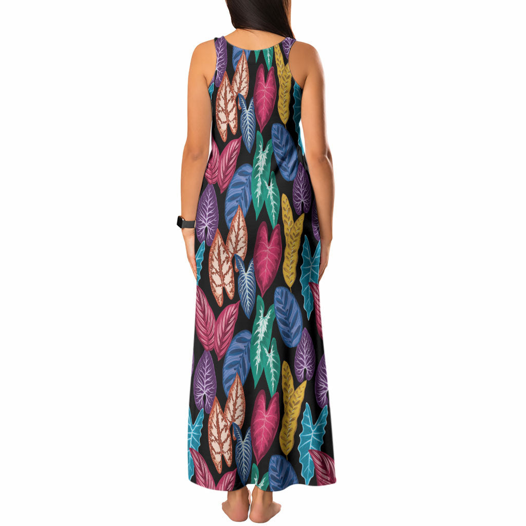 Hawaii Colorful Tropical Leaves Tank Maxi Dress LT01 - Polynesian Pride