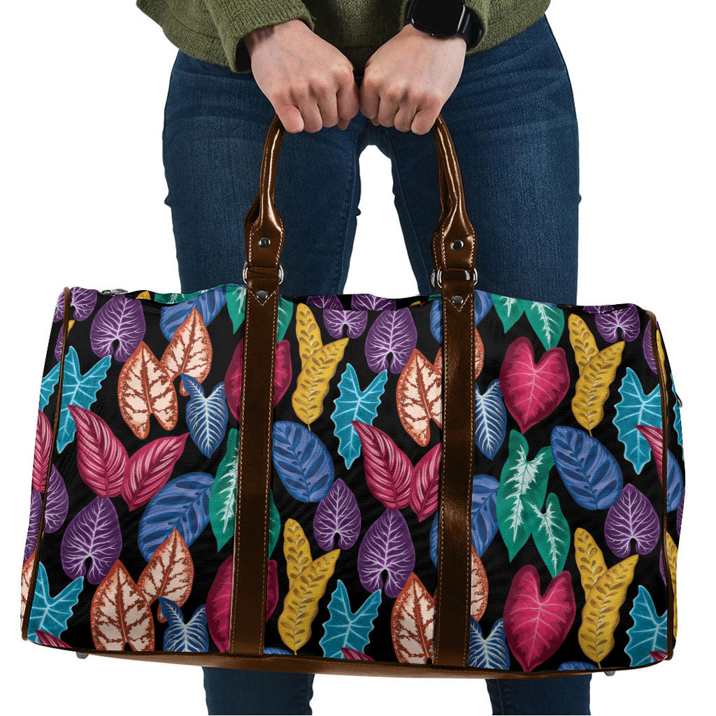 Hawaii Colorful Tropical Leaves Travel Bag LT01 Black - Polynesian Pride