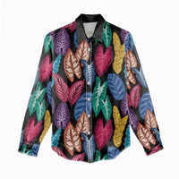 Hawaii Colorful Tropical Leaves Women Casual Shirt