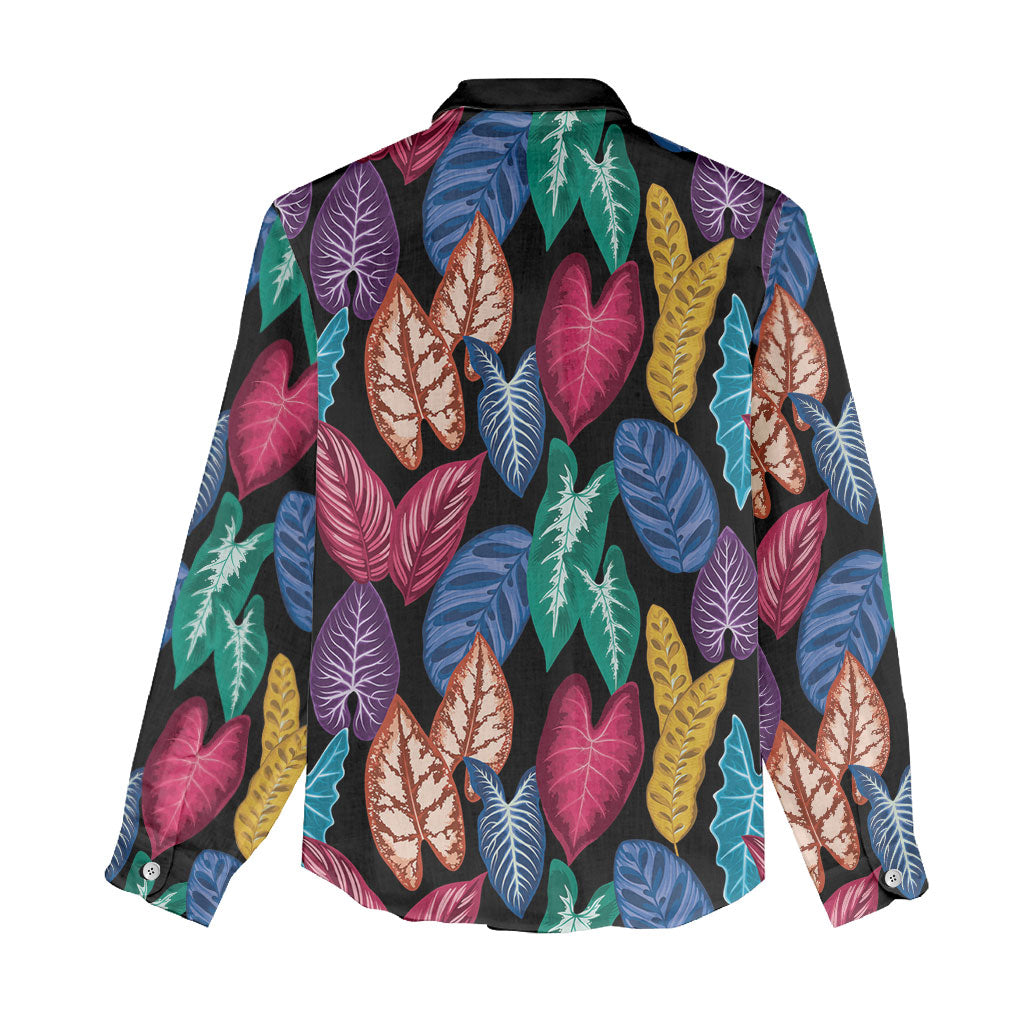 Hawaii Colorful Tropical Leaves Women Casual Shirt