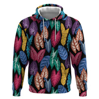Hawaii Colorful Tropical Leaves Zip Hoodie LT01 Pullover Hoodie Black - Polynesian Pride